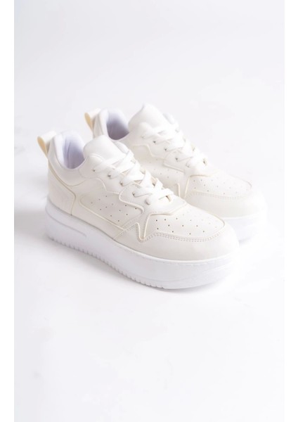 Alessı Bağcıklı Ortopedik Taban Kadın Sneaker Spor Ayakkabı Bt - Kırık Beyaz fırsatları