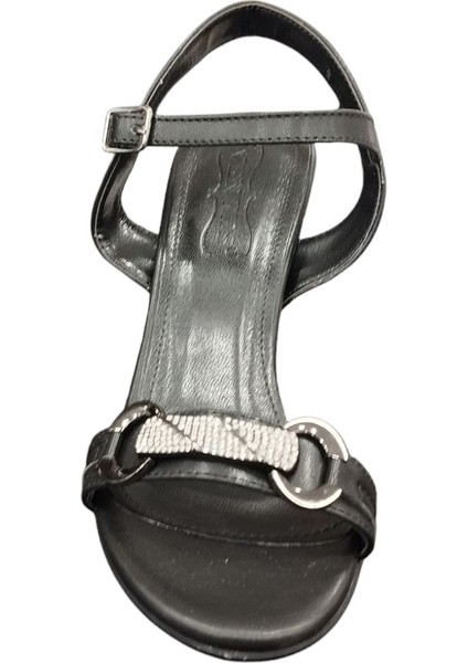 5736006Z Önü Arkası Açık 10 cm Kadeh Topuklu Taş Toka Detaylı Kadın Şık Topuklu Abiye Ayakkabı modelleri