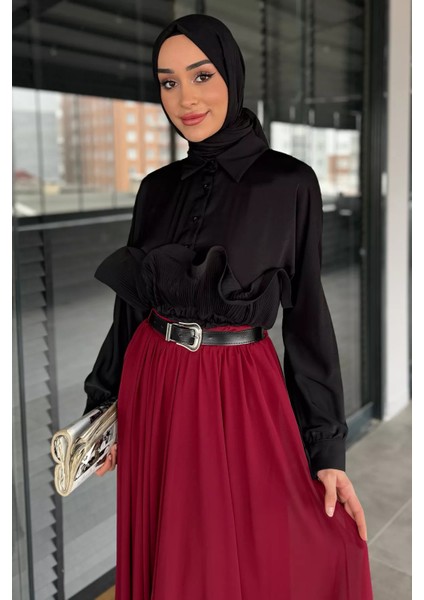 Kemerli Tesettür Şifon Etek P-00016249 fiyatları