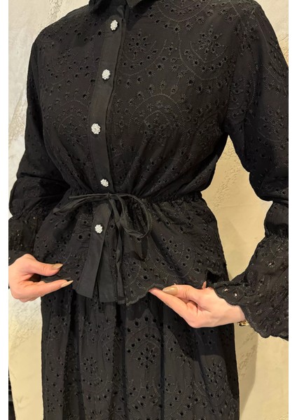 Kadın Fistolu Bel Bağlamalı Tunik Etek Tesettür Ikili Takım P-00016242 modelleri