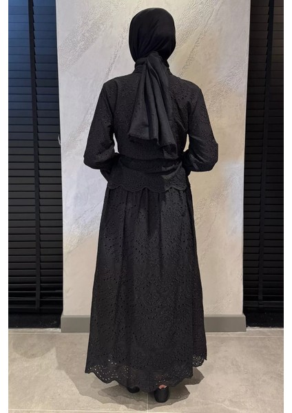 Kadın Fistolu Bel Bağlamalı Tunik Etek Tesettür Ikili Takım P-00016242 fırsatları