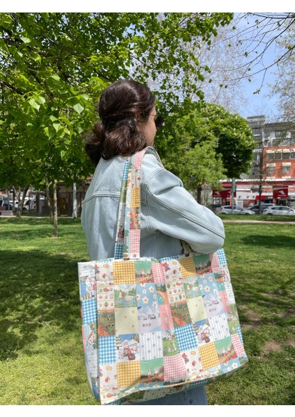 Patchwork Mutlu Dünya Bez Çanta