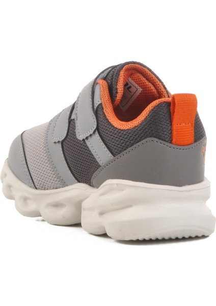 Gri Cırtlı Işıklı Hafif Unisex Çocuk Spor Ayakkabı Cayt B