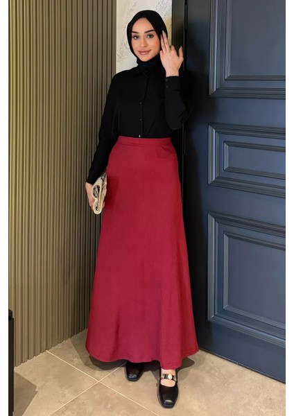 Kadın Düz Renk Bel Lastikli Bürümcük Tesettür Kiloş Etek P-00016184 fiyatları
