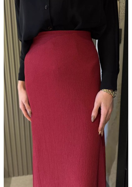 Kadın Düz Renk Bel Lastikli Bürümcük Tesettür Kiloş Etek P-00016184 modelleri