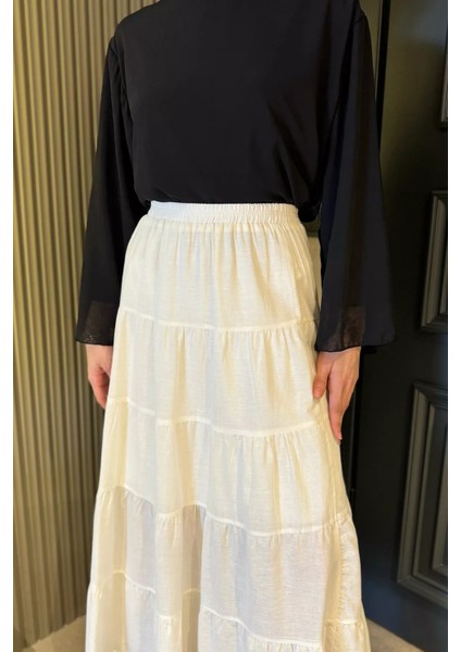 Kadın Bel Lastikli Katlı ve Pileli Tesettür Etek P-00016053 modelleri