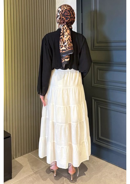 Kadın Bel Lastikli Katlı ve Pileli Tesettür Etek P-00016053 fırsatları