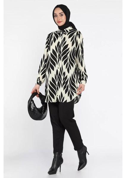 Büyük Beden Desenli Tunik Pantolon Tesettür Ikili Takım P-00015974 fiyatları