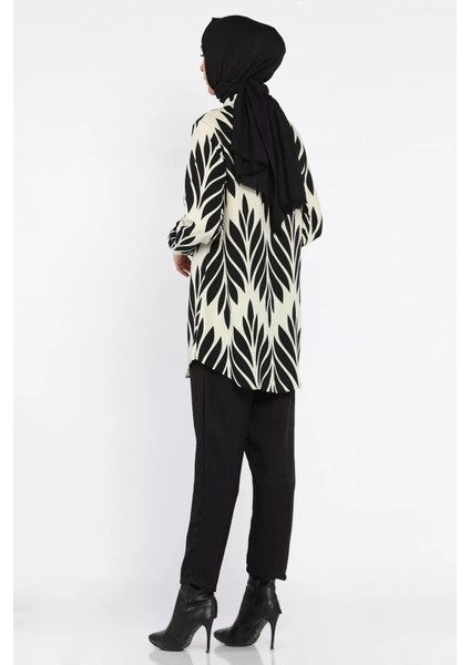 Büyük Beden Desenli Tunik Pantolon Tesettür Ikili Takım P-00015974 modelleri