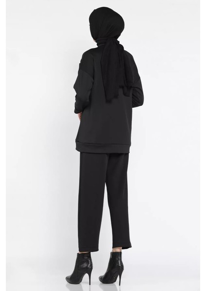 Yaka Çiçek Detaylı Tunik Pantolon Tesettür Ikili Takım P-00015931 modelleri