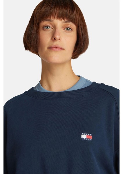 Kadın Lacivert Bağcık Detaylı Logolu Sweatshirt fiyatları