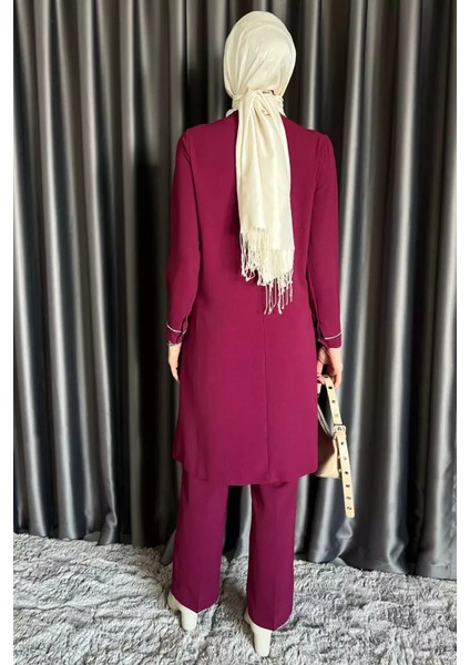 Kadın Taş Işlemeli Tesettür Tunik Pantolon Ikili Takım P-00015545 fırsatları