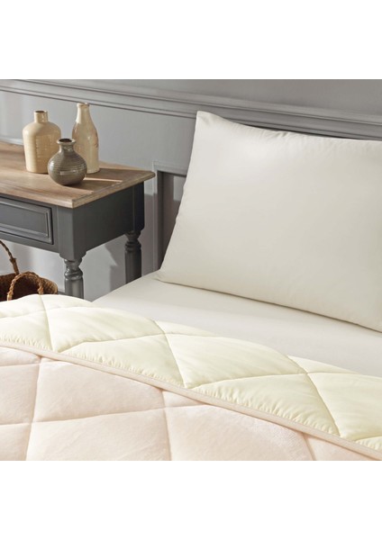Teddy Polar Çift Kişilik Warmer Set Bej