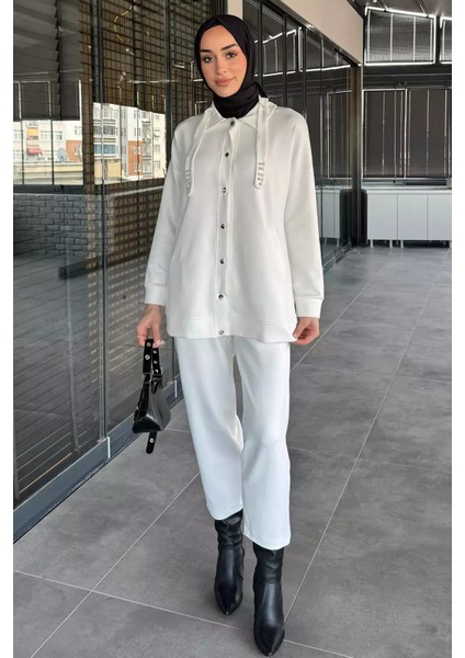Taş Detaylı Çıtçıt Detaylı Tunik Pantolon Tesettür Ikili Takım P-00015582 fiyatları