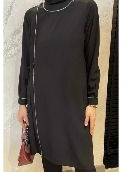 Kadın Taş Işlemeli Tesettür Tunik Pantolon Ikili Takım P-00015545
