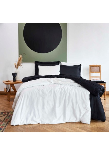 Mix&Match Pamuk Tek Kişilik Saten Nevresim Kılıfı Siyah