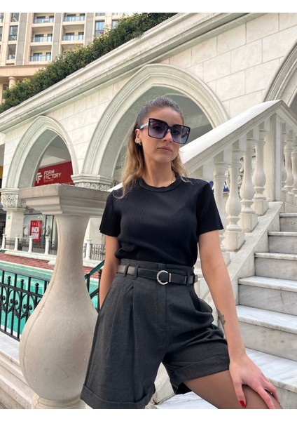 Antrasit Kemerli Şort fiyatları