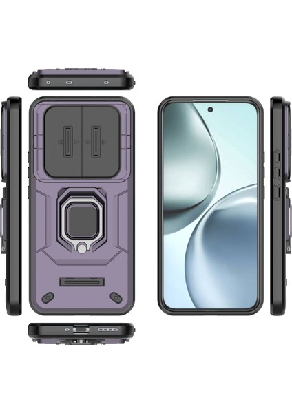Oppo Realme 14 Pro Plus Kayar Kamera Kapağı ile Telefon Kılıfı, Döndürülmüş Halka Ayaklı Askeri Sınıf Darbeye Dayanıklı Koruyucu Kılıf Oppo Realme 14 Pro Plus (Yurt Dışından) fiyatları