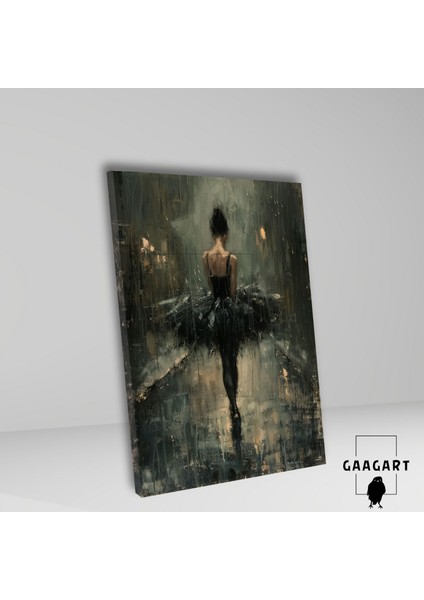Tekli Dikey Kanvas Duvar Tablosu Siyah Elbiseli Yalnız Kız fiyatları