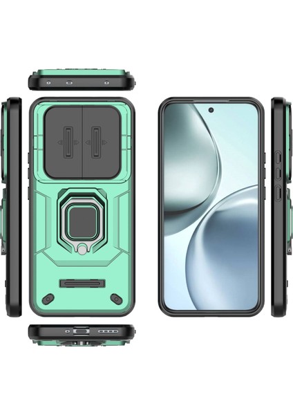 Oppo Realme 14 Pro Plus Kayar Kamera Kapağı ile Telefon Kılıfı, Döndürülmüş Halka Ayaklı Askeri Sınıf Darbeye Dayanıklı Koruyucu Kılıf Oppo Realme 14 Pro Plus (Yurt Dışından) fiyatları