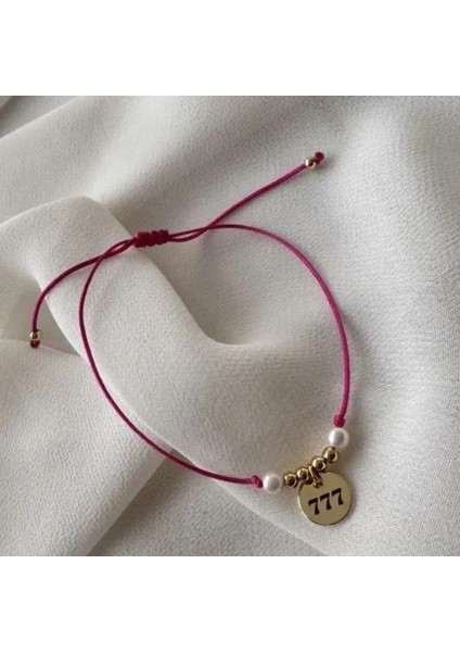 5663 El Yapımı Sayı Sekanslı 777 Bileklik - Koyu Pembe modelleri