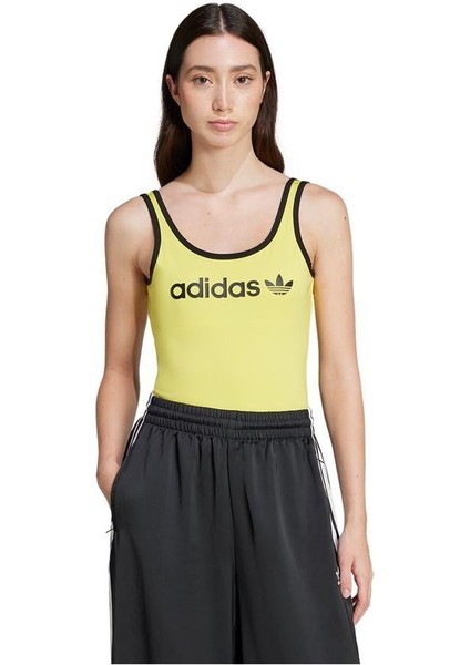 Kadın Sarı Atlet Graphıc Body JD1820