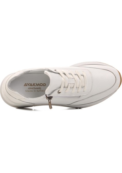 Beyaz Deri Anatomik Kadın Casual Ayakkabı AY385 Z fırsatları