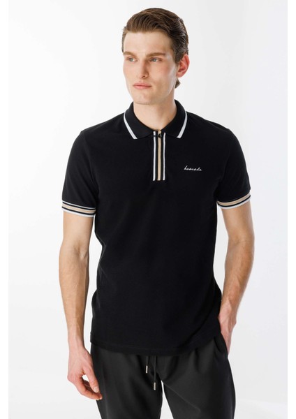 Limitless Erkek Siyah Polo Tişört (BCT25106-02)