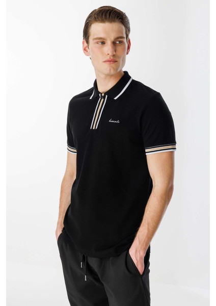 Limitless Erkek Siyah Polo Tişört (BCT25106-02)