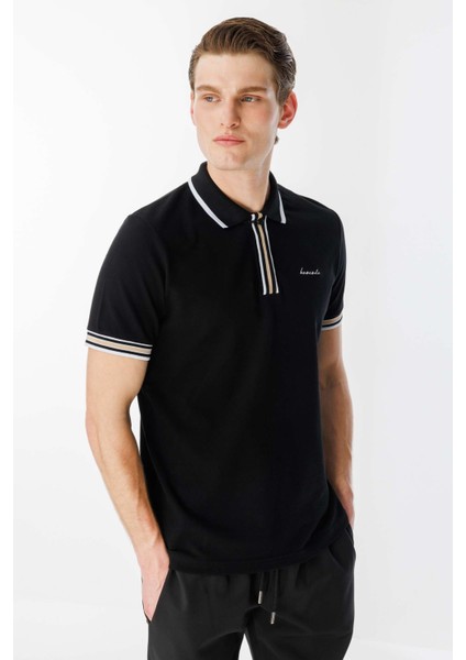 Limitless Erkek Siyah Polo Tişört (BCT25106-02)