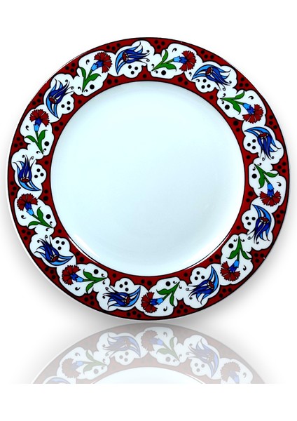Dm Porselen Kırmızı Karanfil Porselen Tabak 25 cm