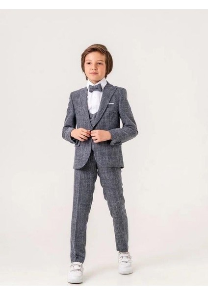 Erkek Çocuk Cep Mendil Detaylı Keten Takım Elbise (5-9 Yaş Arası) fiyatları