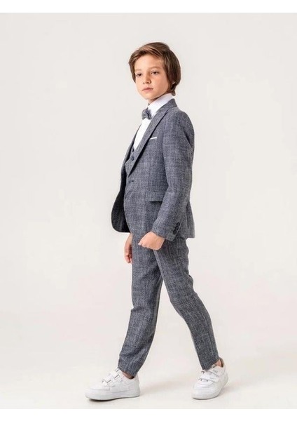 Erkek Çocuk Cep Mendil Detaylı Keten Takım Elbise (5-9 Yaş Arası) modelleri