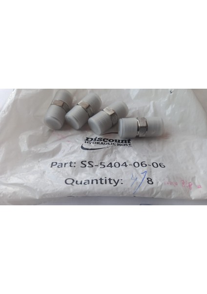Çelik Boru Bağlantısı SS-5404-06-06 | 3/8" Nptf Erkek x 3/8" Nptf Erkek (Paslanmaz) Discount Hydraulıc Hose 8 Adet
