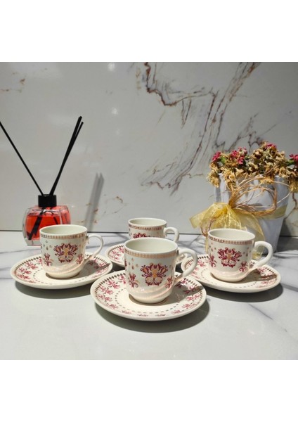 Karanfil 4'lü Kahve Fincan Takımı