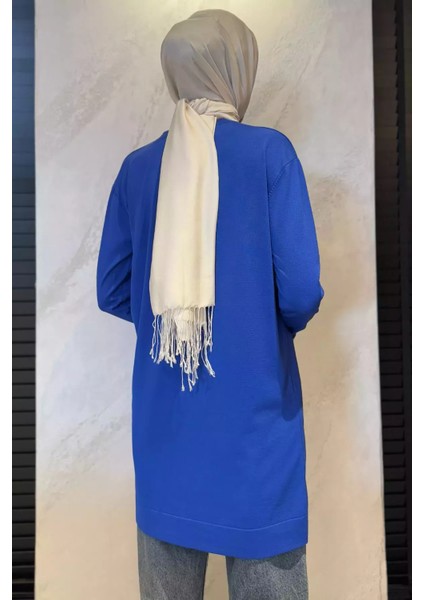 Kelebek Taşlı Bisiklet Yaka Tesettür Tunik P-00015449 fırsatları