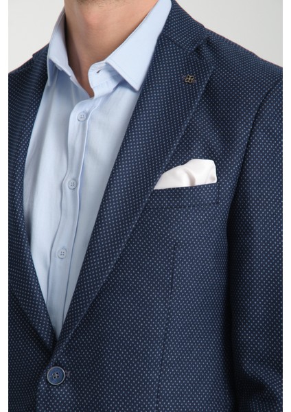 Timone Erkek Açık Lacivert Slim Fit Dar Kesim Desenli Mevsimlik Blazer Ceket fiyatları