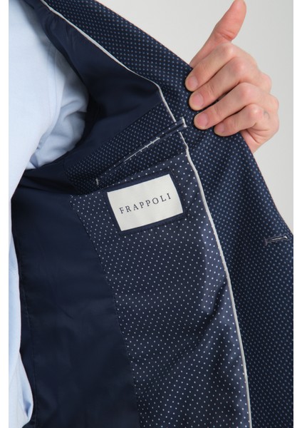 Timone Erkek Açık Lacivert Slim Fit Dar Kesim Desenli Mevsimlik Blazer Ceket fırsatları