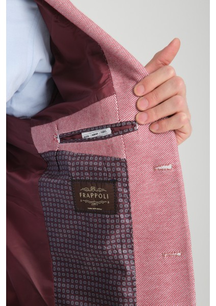 Poçena Erkek Bordo Esnek Kumaş Slim Fit Dar Kesim Blazer Ceket modelleri