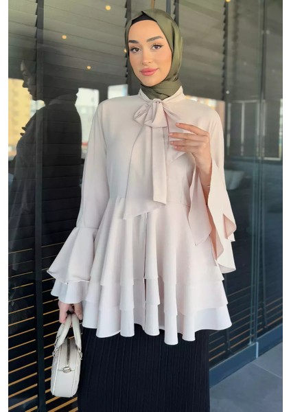 Tesettür Piliseli Şifon Tunik P-00015448 fiyatları