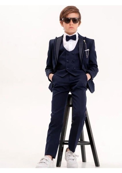 Erkek Çocuk Duble Saten Yakalı Yaka Iğneli 5 Parça Takım Elbise(11-14 Yaş Arası) fiyatları