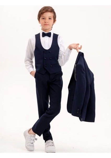 Erkek Çocuk Duble Saten Yakalı Yaka Iğneli 5 Parça Takım Elbise(11-14 Yaş Arası) fırsatları