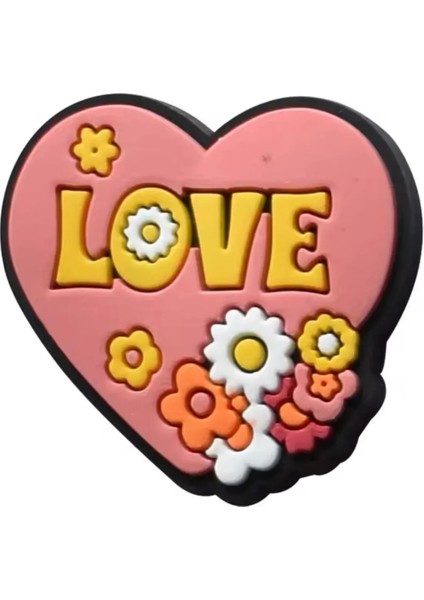 Ledli Yanıp Sönen Kalp Terlik Süsü Üç Boyutlu/ışıklı 3D Charm/jibbitz