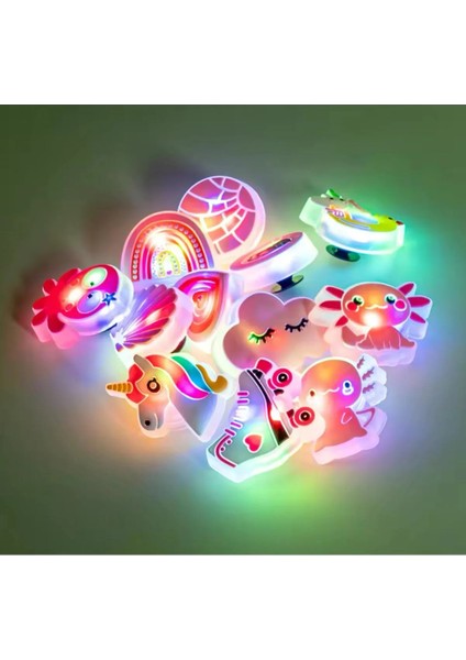 Ledli Yanıp Sönen Kalp Terlik Süsü Üç Boyutlu/ışıklı 3D Charm/jibbitz fırsatları