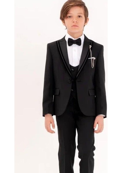 Erkek Çocuk Duble Saten Yakalı Yaka Iğneli 5 Parça Takım Elbise(11-14 Yaş Arası) indirimleri