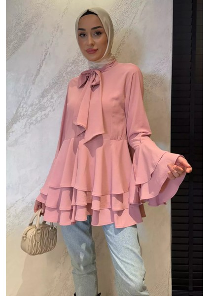 Tesettür Piliseli Şifon Tunik P-00015448 fiyatları