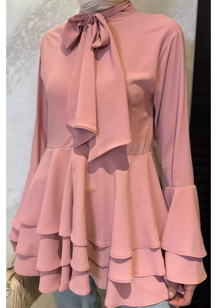 Tesettür Piliseli Şifon Tunik P-00015448 modelleri