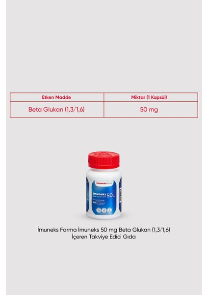 Farma 50 mg Beta Glukan (1,3/1,6) Içeren Takviye Edici Gıda 40 Kapsül x 3 Adet