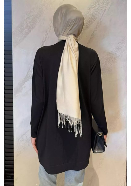 Kelebek Taşlı Bisiklet Yaka Tesettür Tunik P-00015449