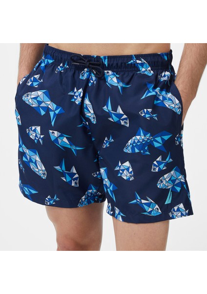 Erkek Lacivert Regular Fit Desenli Deniz Şortu T55106T.4NV fırsatları